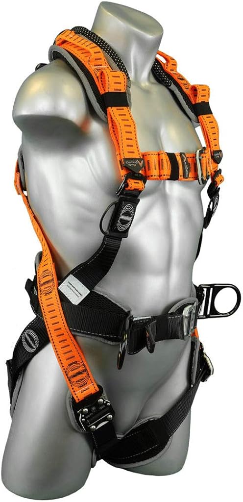 Malta Dynamics Razorback Elite MAXX Sternal D-Ring Safety Harness Fall Protection, Quick Connect Buckles, Sewn-In Safety Belt