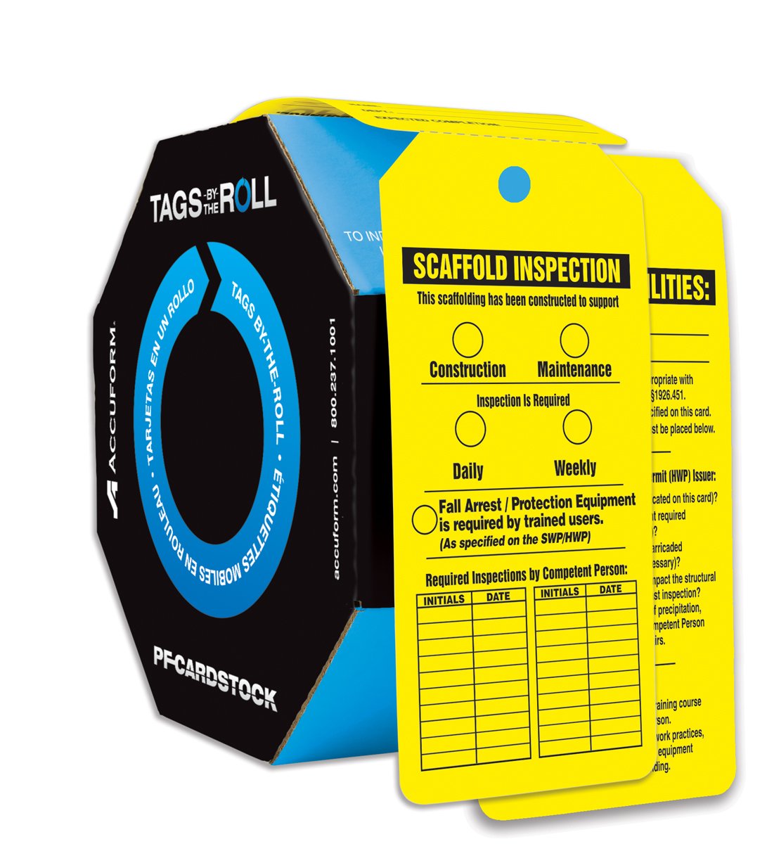 Accuform TAR718 Tags by-The-Roll Inspection and Status Tags, Legend