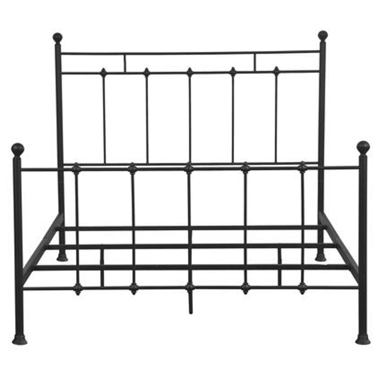 Shaker Style King Metal Bed in Black