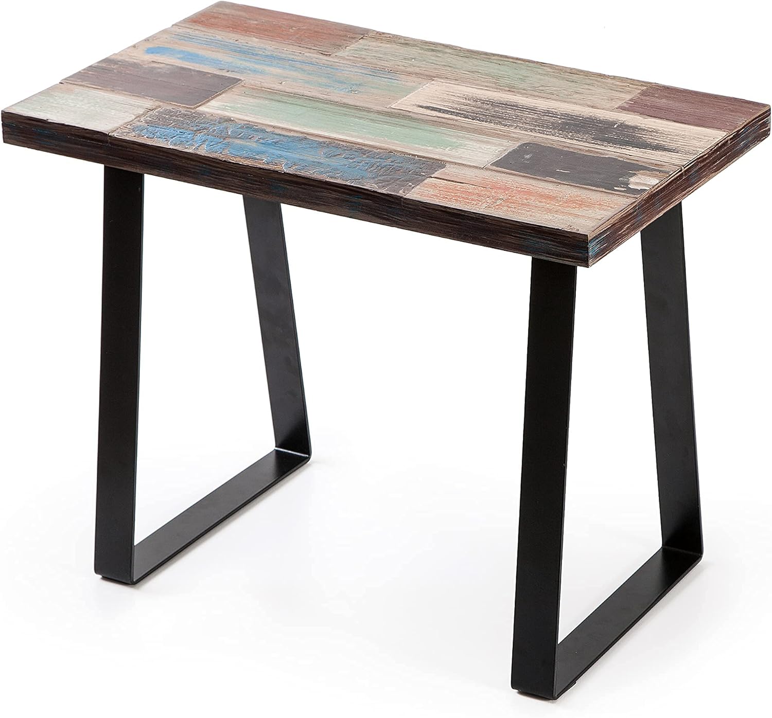 Reclaimed Wood End Table Bedroom with Hairpin Table Legs, Small Round Side Tables for Living Room, 16