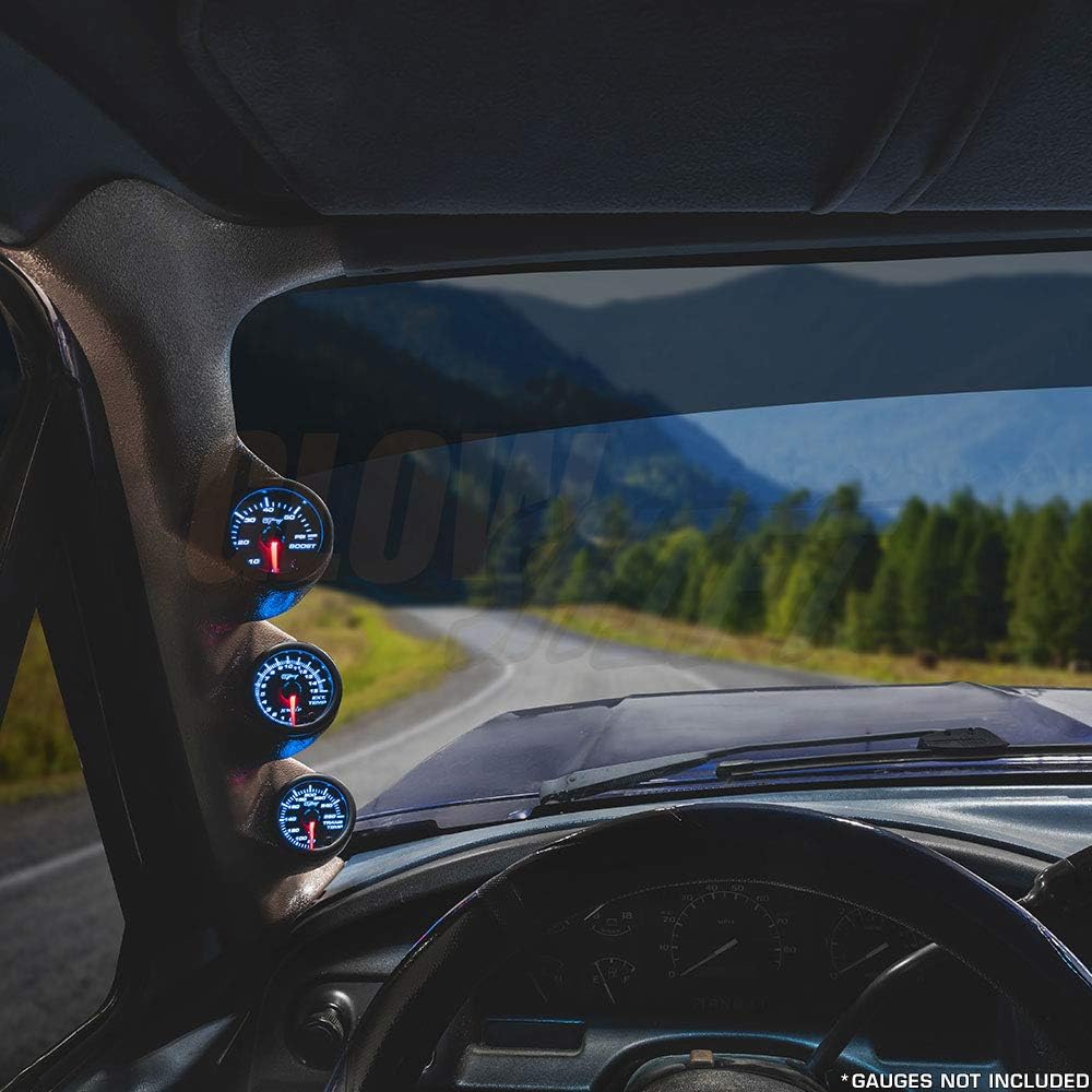 GlowShift Tan Triple Pillar Gauge Pod Compatible with Ford F-Series F-250 F-350 Power Stroke 1992-1997 - Factory Color Matched - ABS Plastic - UV Protected - Mounts (3) 2-1/16