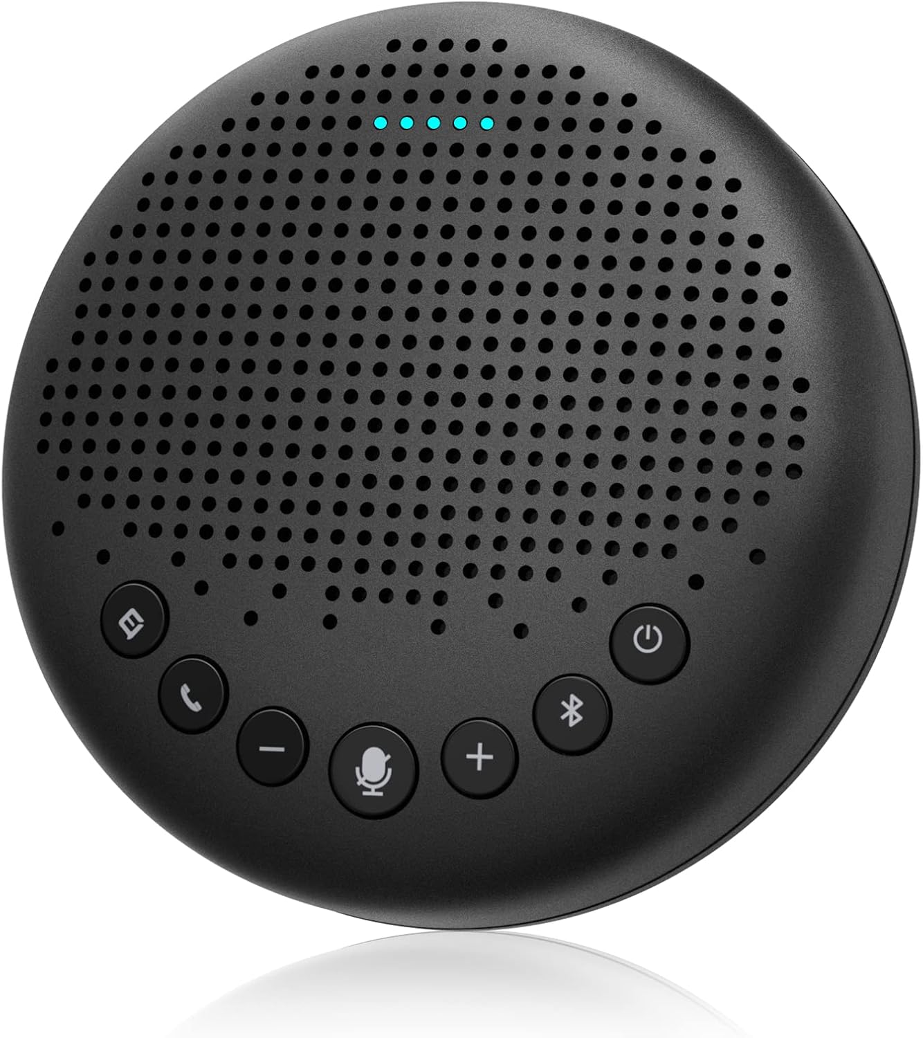 Bluetooth Speakerphone – eMeet Luna Conference Speaker, w/Enhanced Noise Reduction Algorithm, Daisy Chain, w/Dongle USB Speakerphone for Home Office, 360° Voice Pickup for 8 People Black Pack of 2