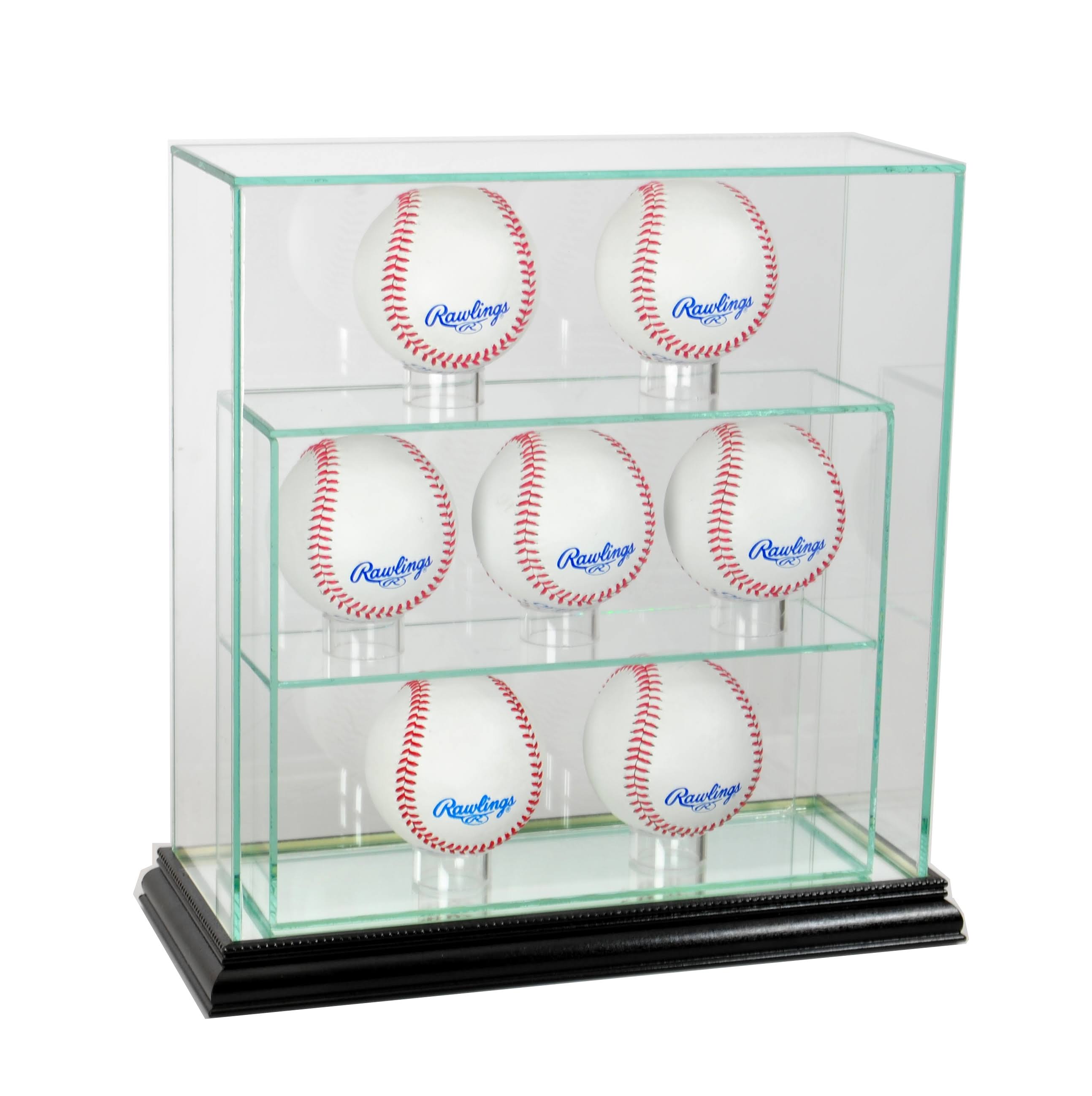 Perfect Cases 7 Upright Baseball Display Case - Black