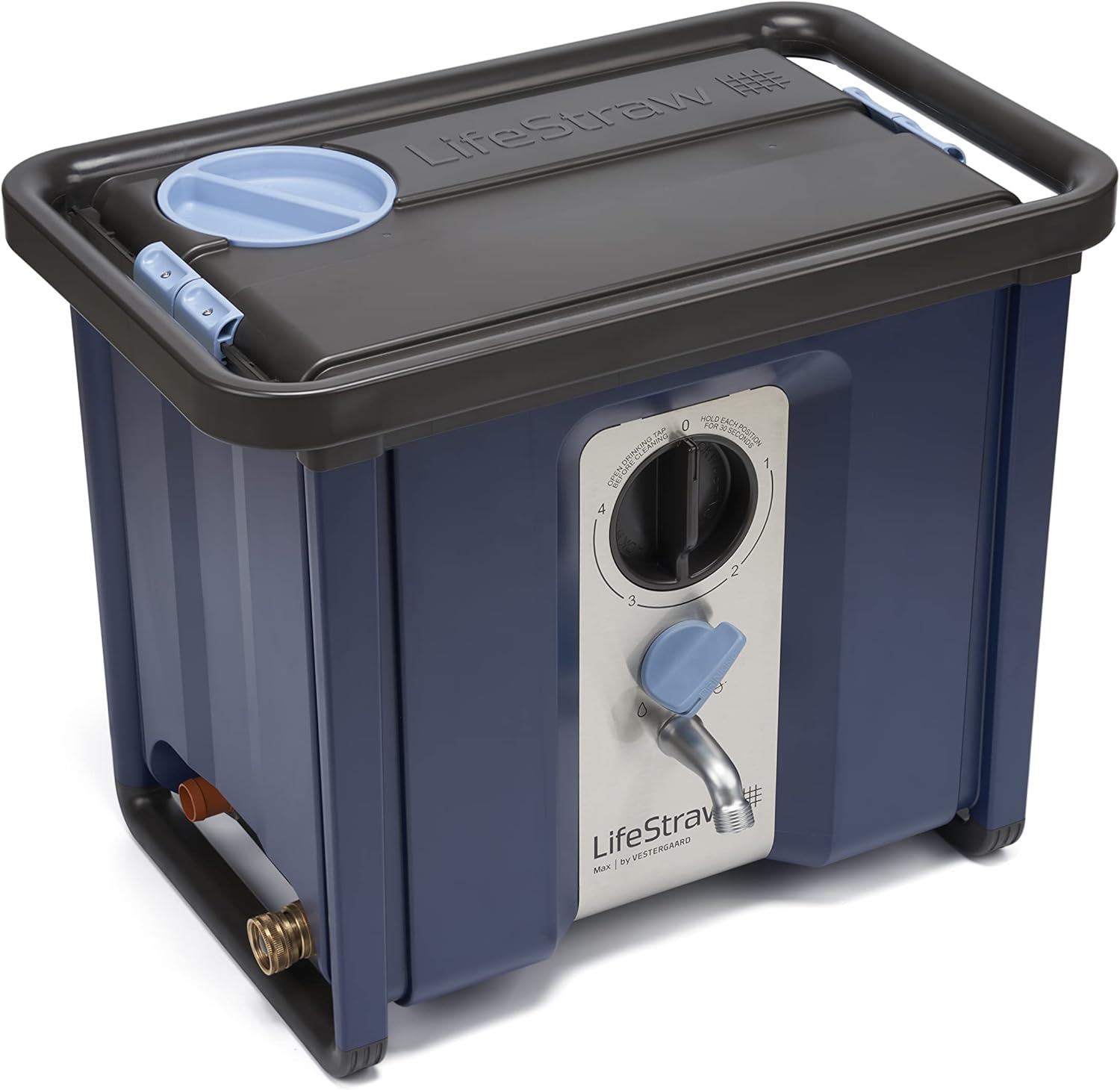 LifeStraw Max &ndash; High Flow, High-Capacity Water Filter and Purifier for Survival, Humanitarian Aid, and Remote Job Sites Blue