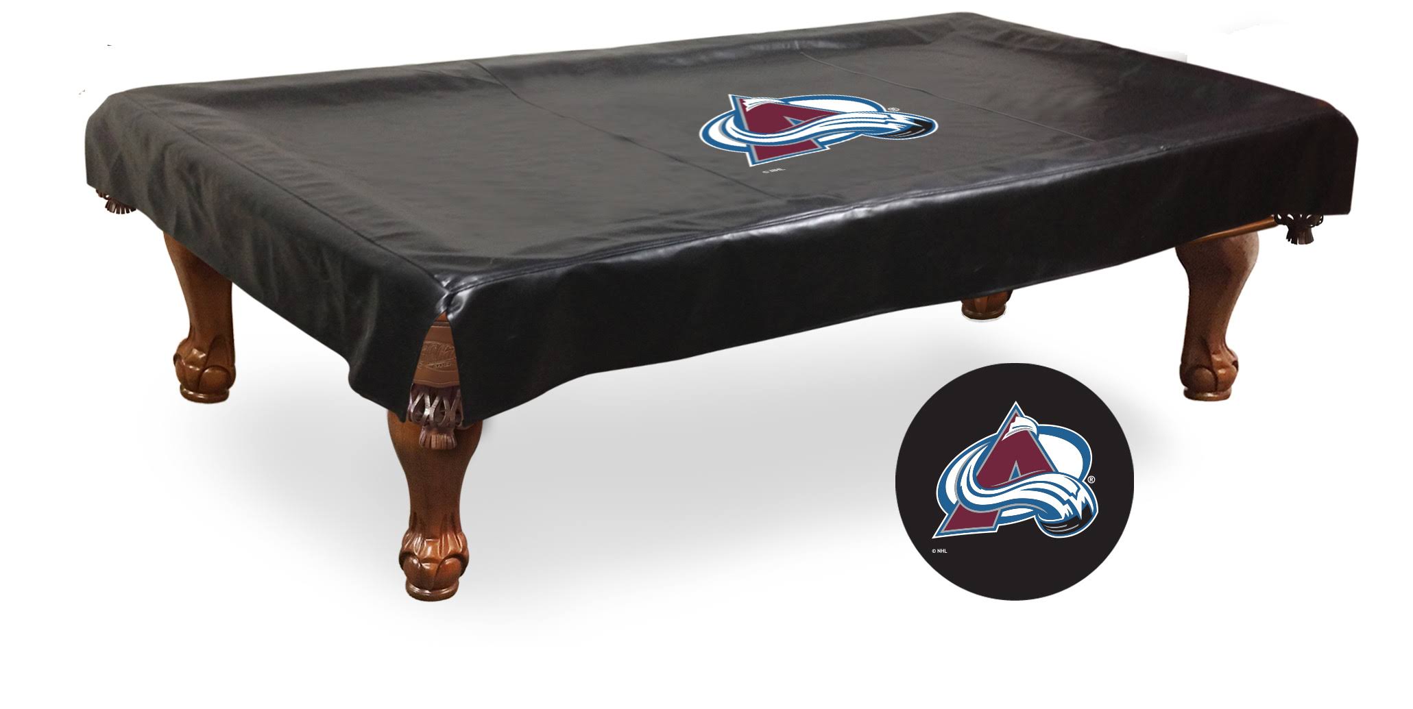 Colorado Avalanche HBS Black Vinyl Billiard Pool Table Cover (110x22x60x22x12x22)