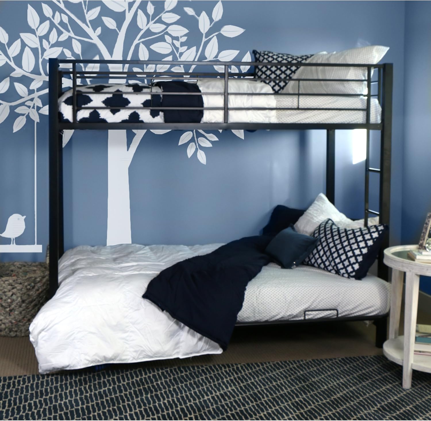 Home Accent Furnishings Sunrise Metal Twin-Over-Futon Bunk Bed in Black