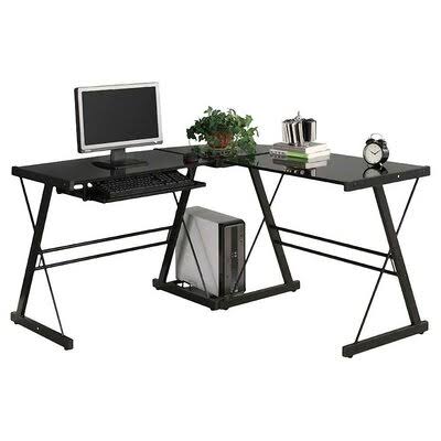 Monmouth L-Shape Gaming Desk Ebern Designs Color: Black