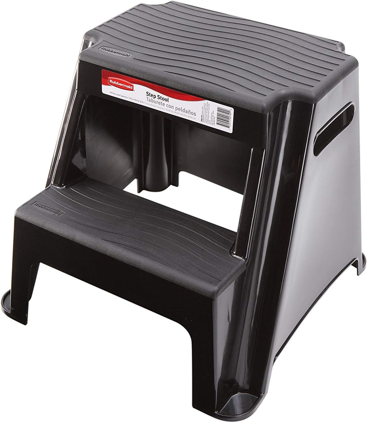 Rubbermaid RM-P2 2-Step Molded Plastic Stool with Non-Slip Step Treads 300-Pound Capacity