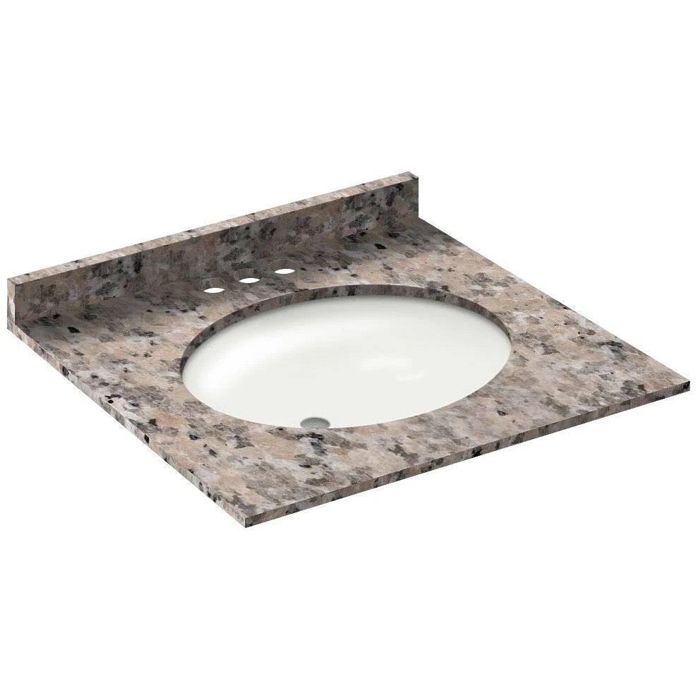 LessCare Horizon Burlywood 25W 22D 4 in. Spread Single Vanity Top with Backsplash LGBU25224