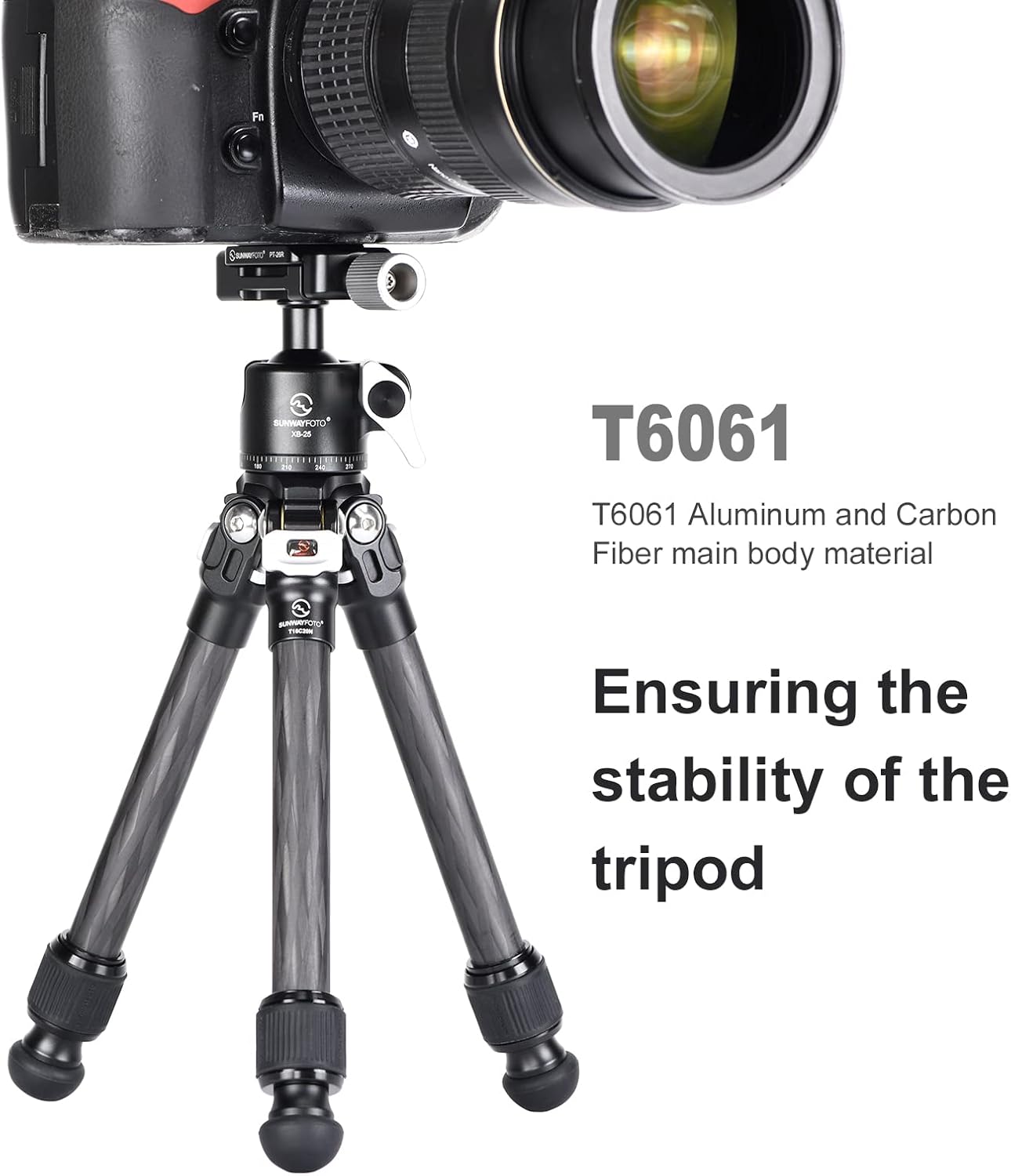 SUNWAYFOTO T16C20NII+XB-25 Mini Tripod Kit for DSLR Camera Complete Desk Carbon Fiber Tripod Units Pack of 2