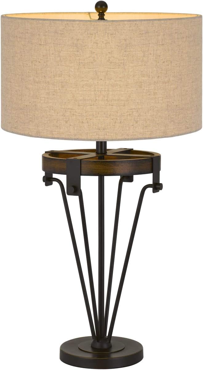 Cal Lighting BO-2888TB Transitional One Light Table Lamp from Kircaldy Collection in Black Finish, 18.00 inches