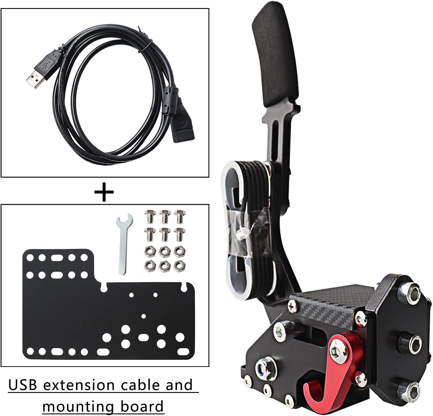 USB Handbrake 14 Bit with Mounting Plate for Racing PC Games G25/27/29,PC Windows Professional Gaming Peripherals
