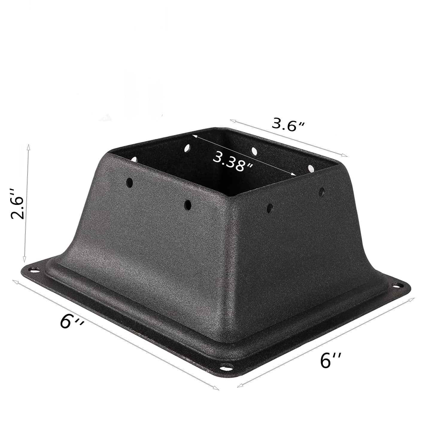 Gakee Deck Post Bracket 4x4 Inch(Internal 3.38 x 3.38 Inch) Deck Post Base 5 Pcs Powder Coated Steel Post Base Support for Deck Handrail Railing Support