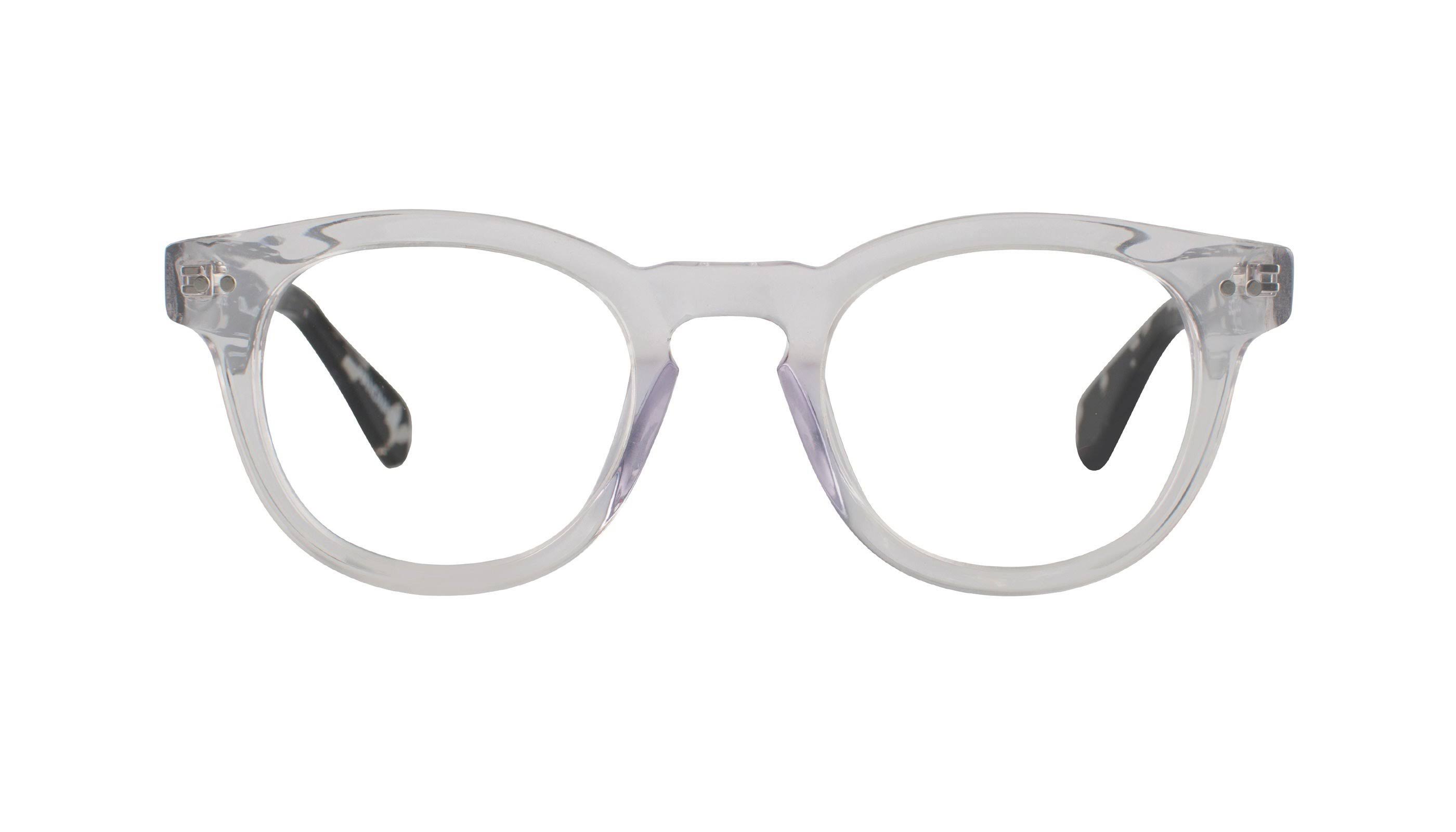 Scojo New York Bogart Street Crystal/Black Ice Reader Eyeglasses / +2.00 Lenses