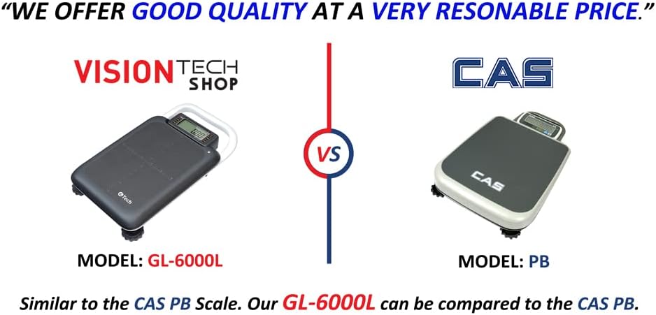 VisionTechShop GTech GL-6060L Portable Bench Scale, 60lbs Capacity with Dual Range, Reading 0-30 x 0.01lbs/30-60 x 0.02lbs, Lb/Kg Switchable, NTEP Legal for Trade