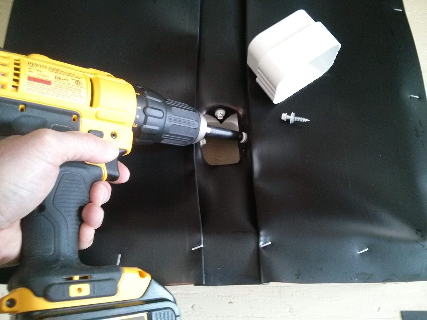 Goberco Under Deck Drainage System -Z/50/16- 50' Long Roll, for 16'' Joist Spacing, 30 Mil Thick Black Trough, Create Dry Below Deck Storage