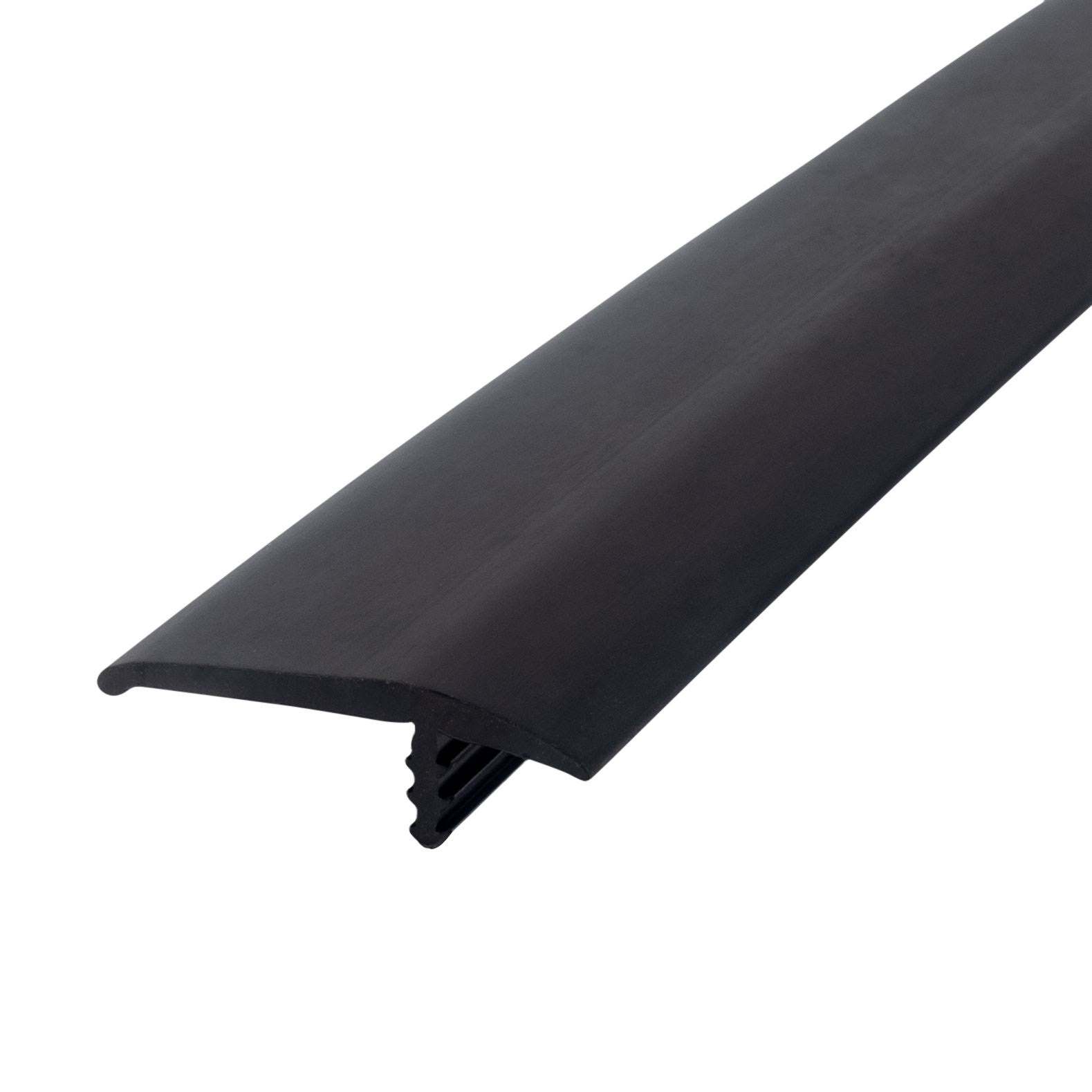 Outwater Plastic T-Molding 1-1/4 inch Black Flexible Polyethylene Off-Set Barb Tee MOULDING 250 Foot Coil