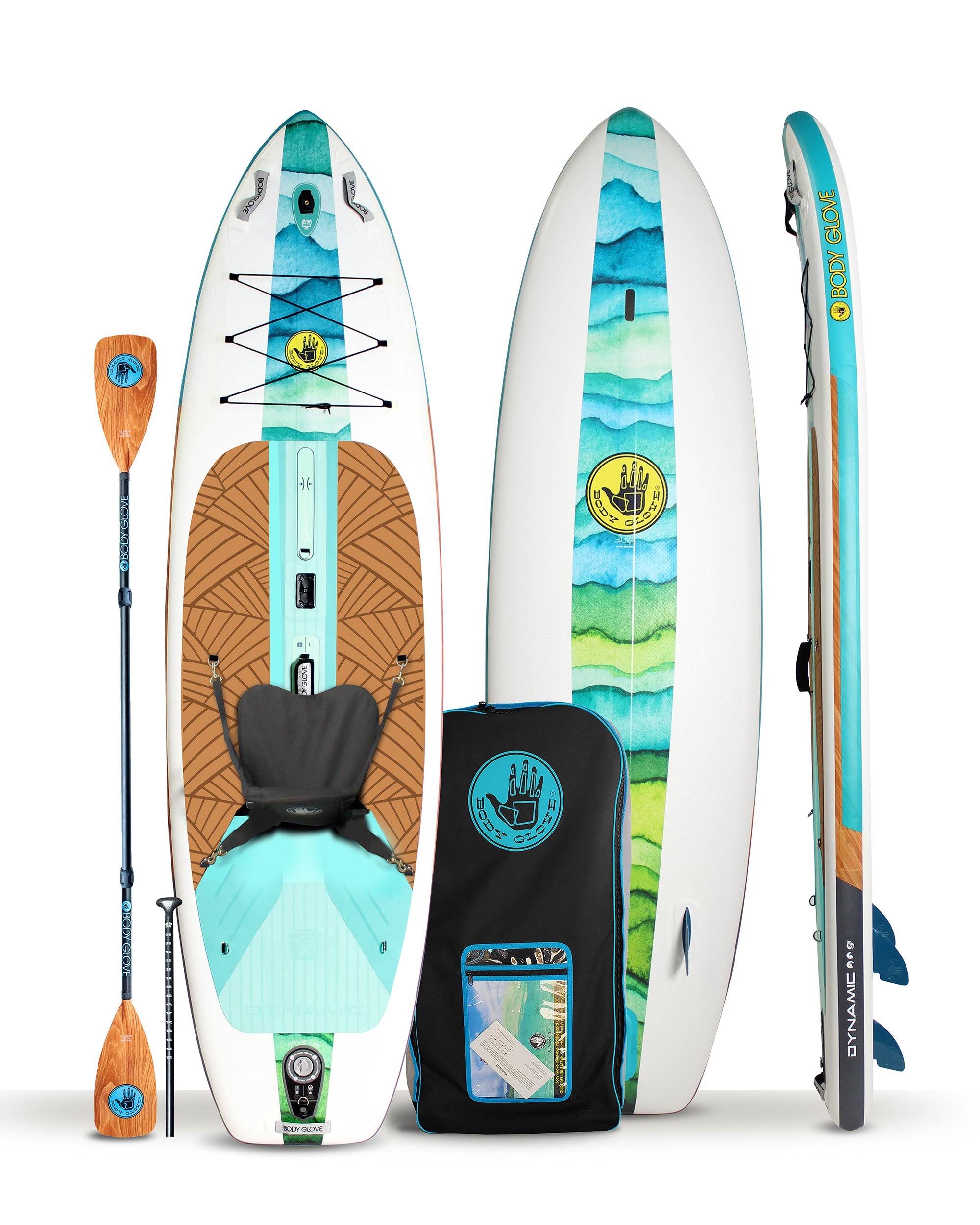 Body Glove 10& 6x22 Dynamic Inflatable Paddle Board and Kayak Package, Blue