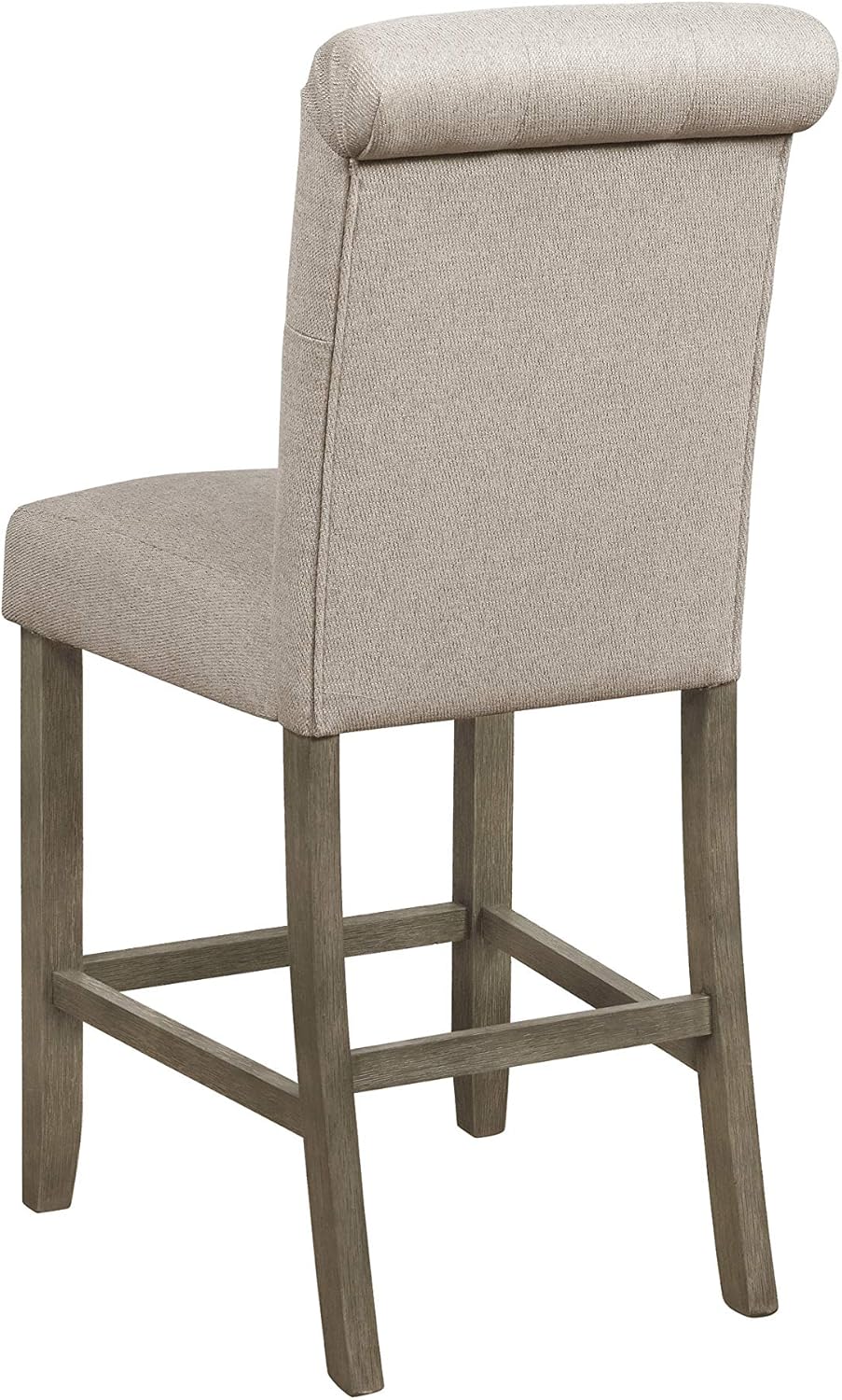 Coaster Home Furnishings Tufted Back Counter Height Stools Beige and Rustic Brown (Set of 2) (193168)