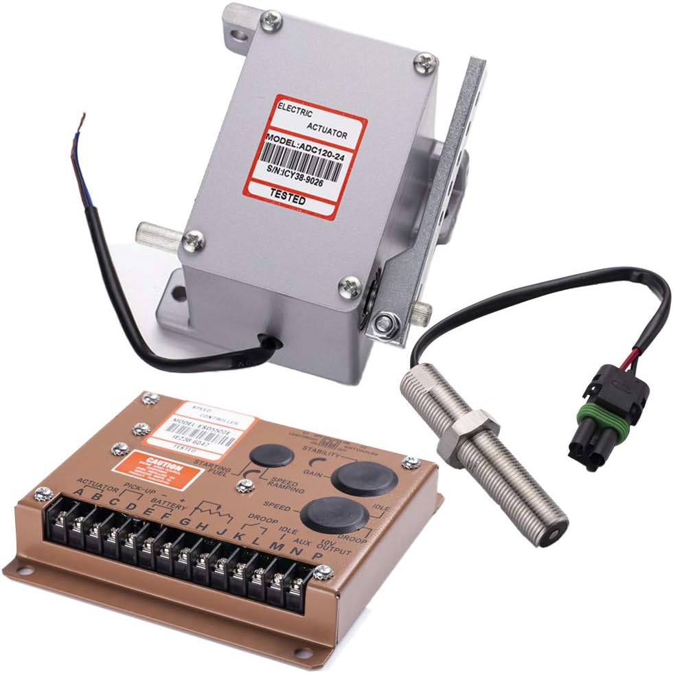 Knowtek ADC120-12V Actuator + Governor ESD5500E + Magnetic Pickup Sensor MPU 3034572 for Generator 1 Set Actuator ADC120-12