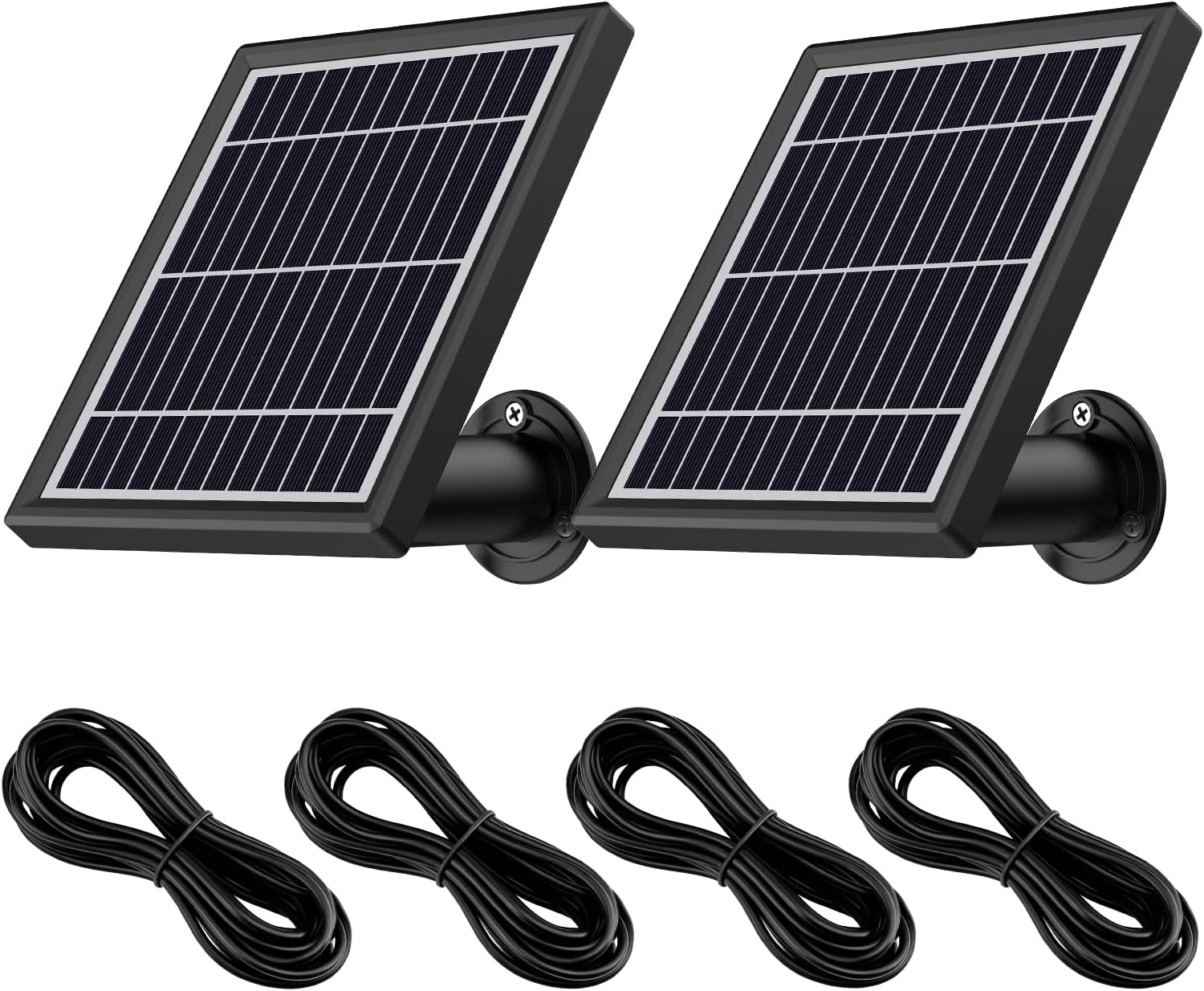 OLAIKE Solar Panel(2 Pack) Compatible with Spolight Cam Battery& Stick Up Cam Battery&Video Doorbell,Waterproof Charge Continuously,with Secure Wall Mount & 3.8M Power Cable-4 Pieces,Square White Pack of 2