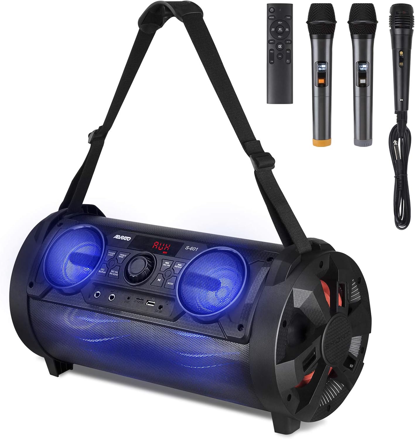 ABRATO Portable Karaoke Machine for Adults with Back Strap, 6
