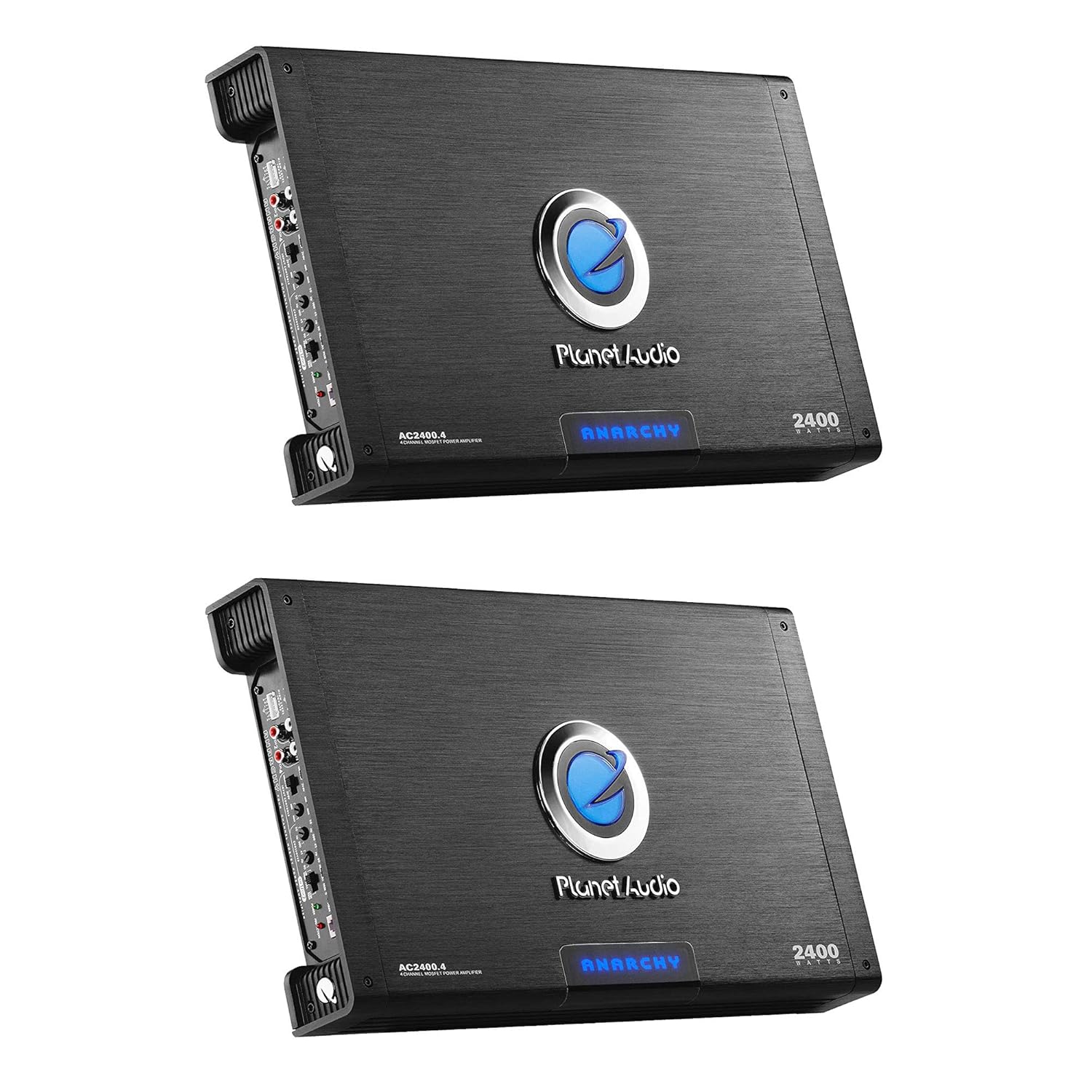 Planet Audio AC2400.4 2400 Watt Class A/B Car Amplifier with Remote (2 Pack)