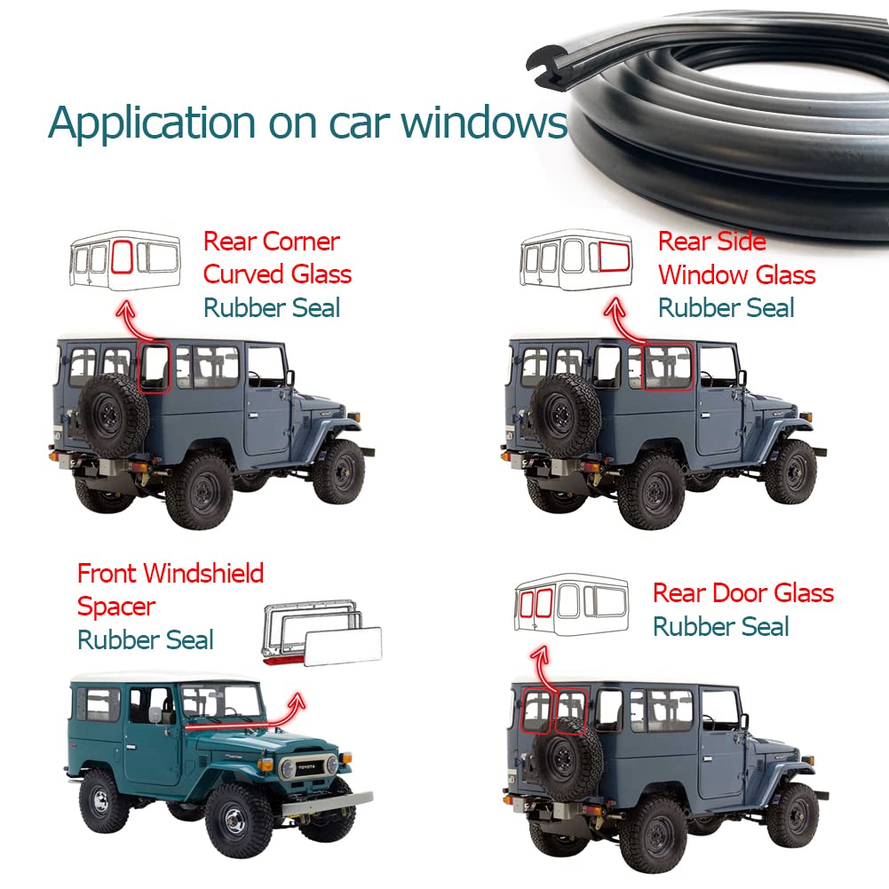 Tintvent EPDM Dense Rubber Window Locking Gasket, Weather Stripping Seal for Stationary Windows or Windshields, Fit 1/4