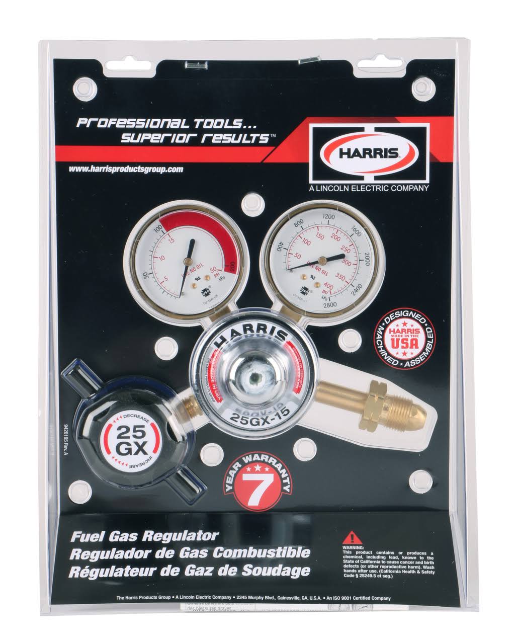 Harris 3000683 25GX-15-300 Cga300 Acetylene Regulator