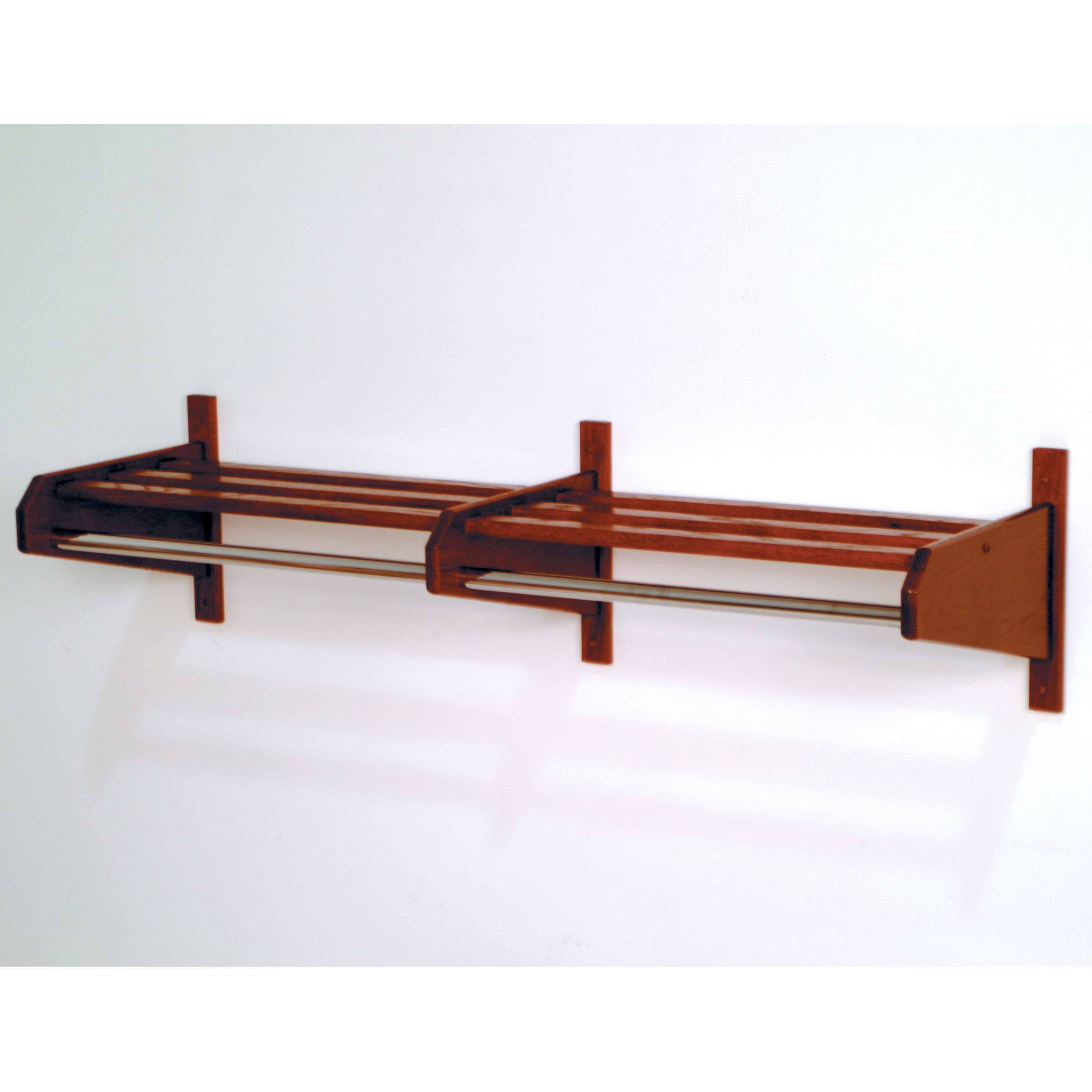 Wooden Mallet Mahogany 64x22 Oak Coat u0026 Hat Rack with 5/8x22 Bar