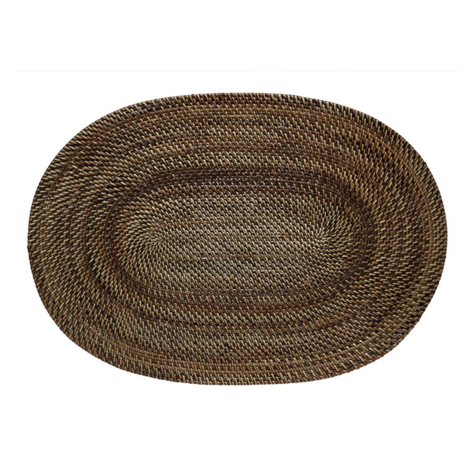 Kouboo 1010064 Oval Nito Placemat Set of 2 19x22 x 13x22 x 0.125x22 Brown