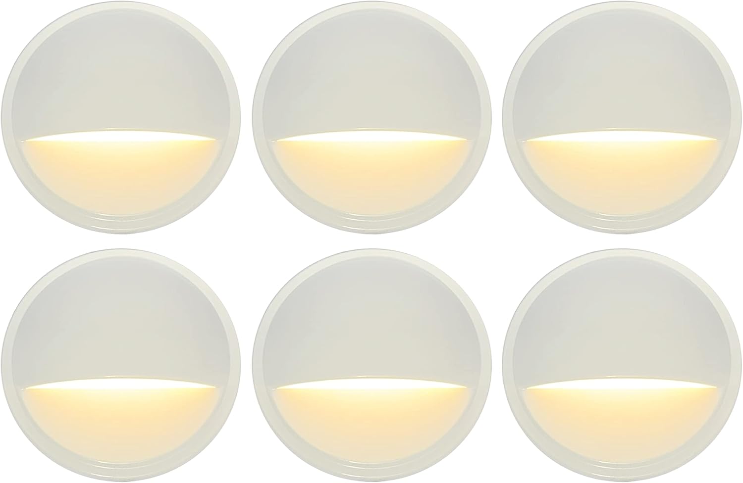 GKOLED Landscape Deck Light, Low Voltage 12V AC/DC Outdoor Patio Lighting, LED 2W Step Light, Die-Casting Aluminium with White Powder Appearance, 6 Pack