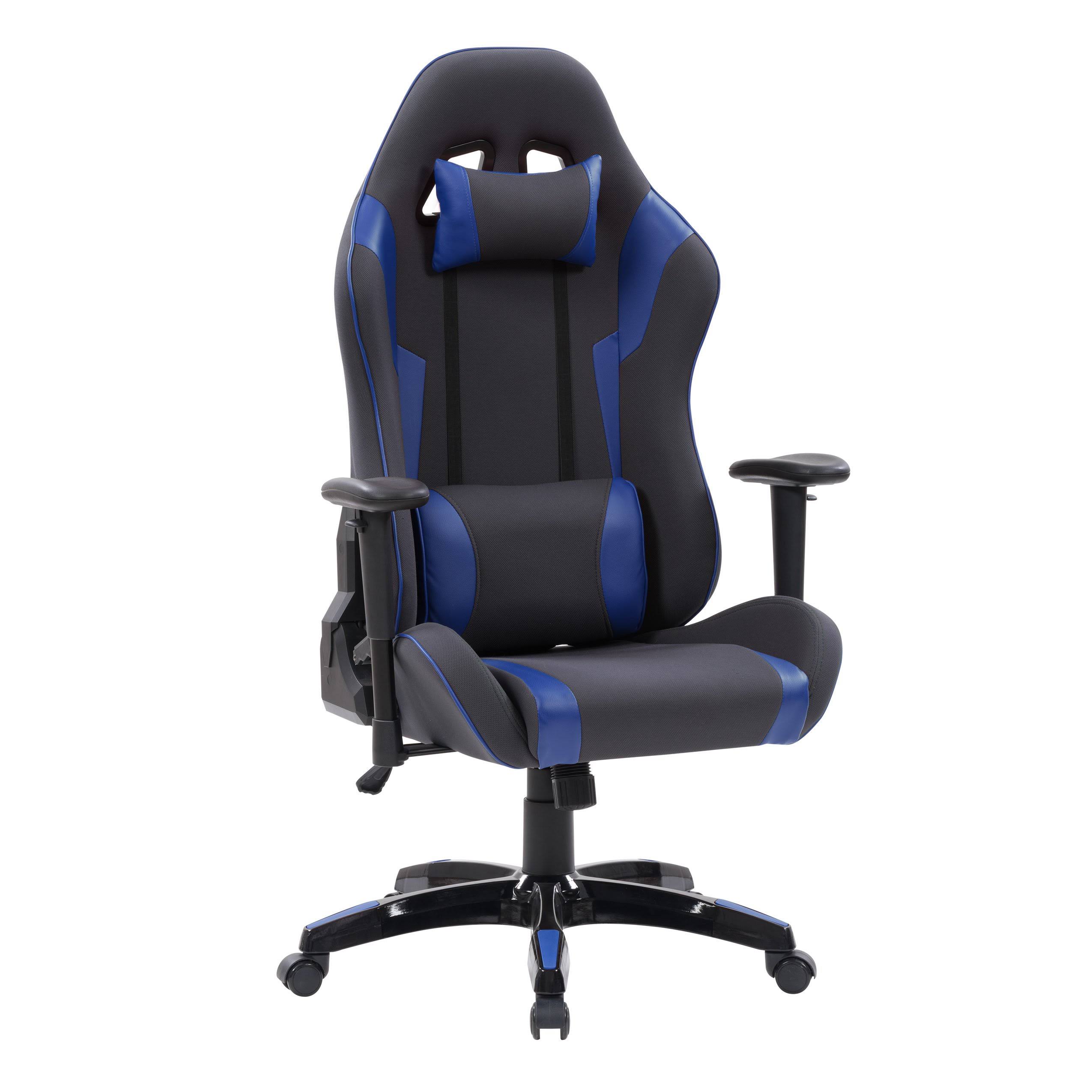 CorLiving High Back Ergonomic Gaming Chair, Blue/Grey