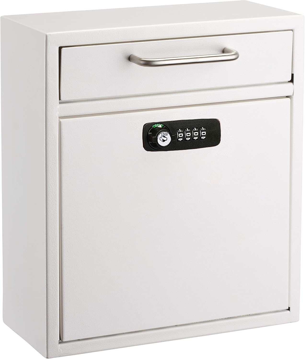 AdirOffice Ultimate Drop Box Wall-Mounted Mailbox - Hanging Secured Postbox - Durable Spacious Key or Combination Lock Box Perfect for After Hours Deposits Payments Key and Letter Drop Pack of 2