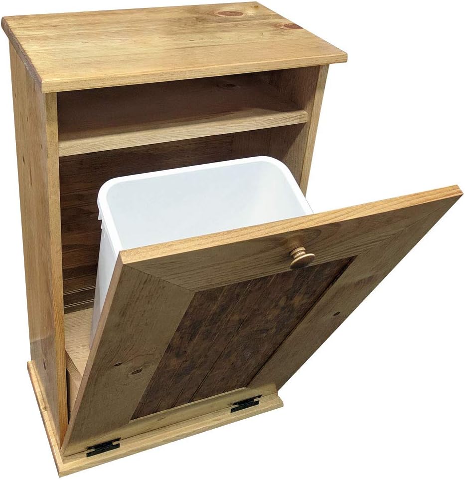 Sawdust City Tilt-Out Wooden Trash Bin (Solid - Black) Many Colors Options