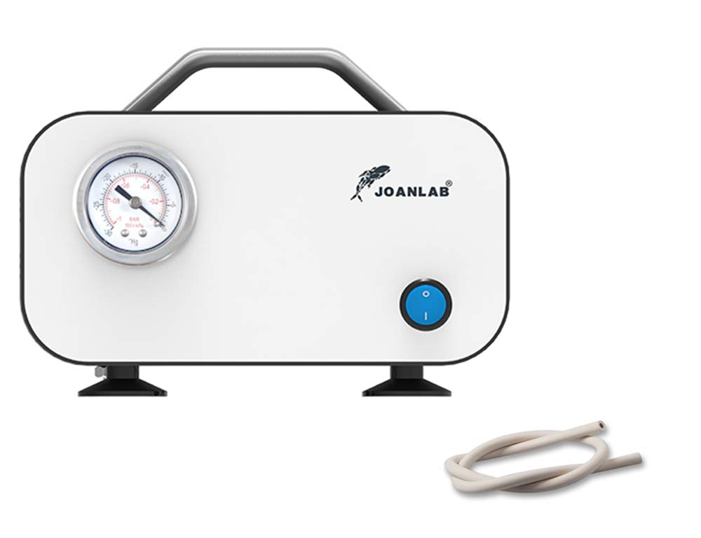 JOANLAB Oilless Diaphragm Vacuum Pump Portable Negative Pressure Vacuum Pump Industrial Lab Vacuum Filtration Pump10L/min,with Rubber Tube