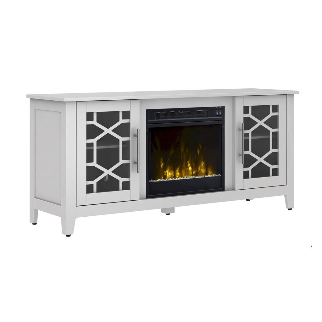 Elmhurst White TV Stand for TVs Up to 60x22 with Electric Fireplace