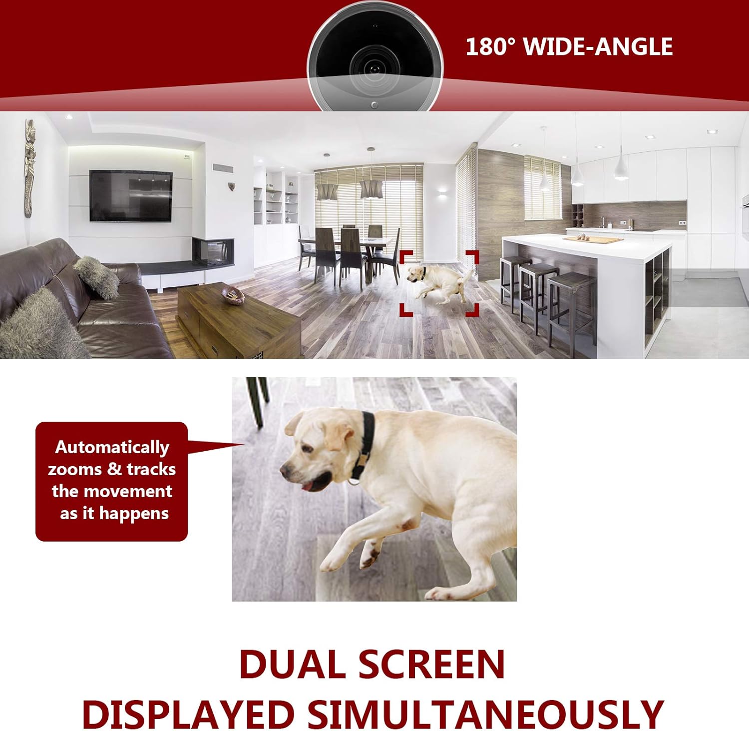 APONE 2K Smart Dual Mode Security Camera IP Camera 5MP HD WiFi Home Indoor Camera for Babies/Pets/Nanny Motion Detection 2 Way Audio Night Vision Cloud and Local Storage Pack of 2