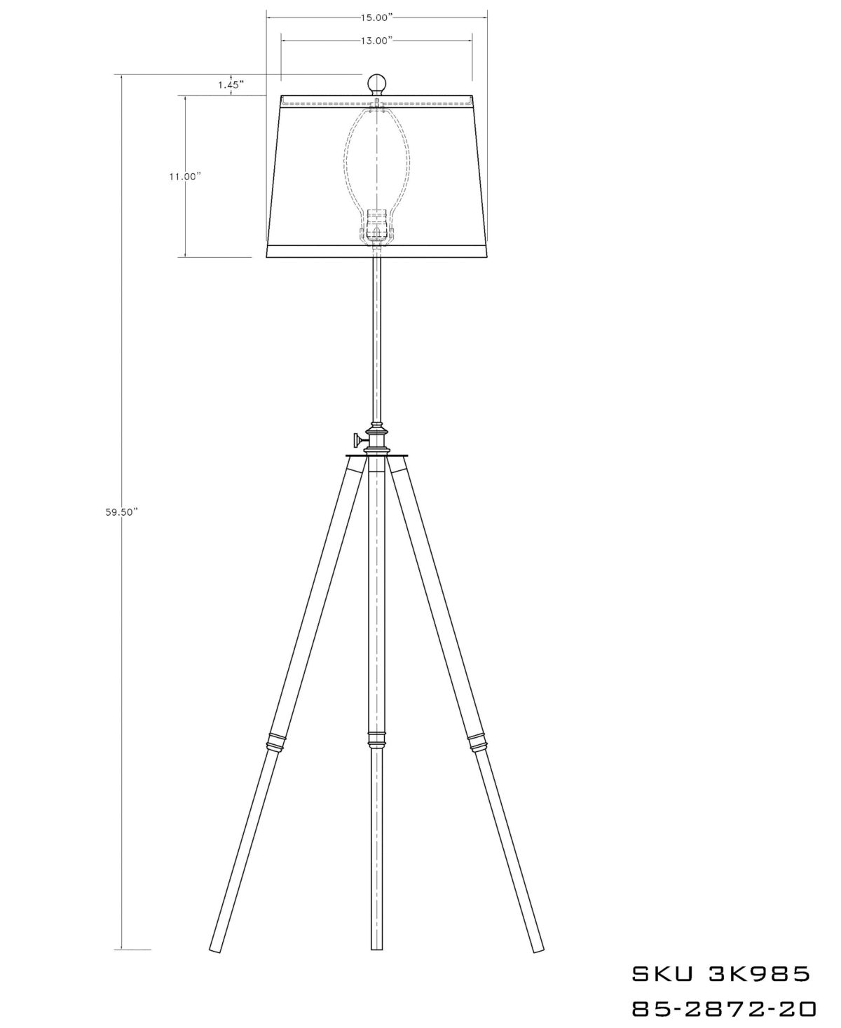 Pacific Coast Lighting Tripod Floor Lamp - Bronze