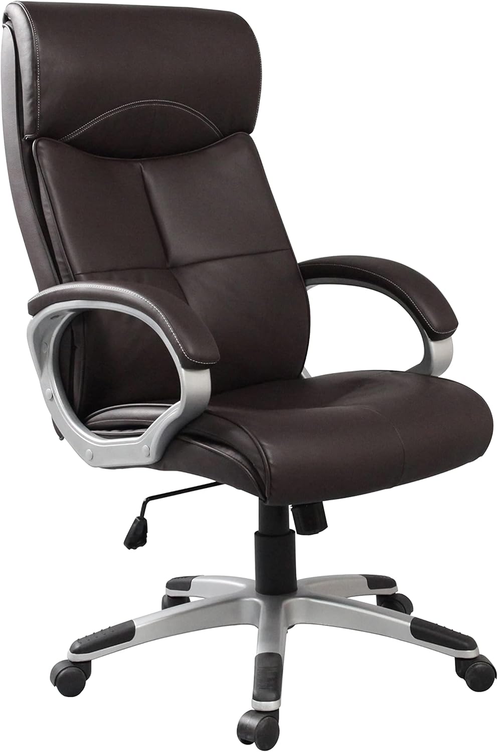 Gevanco Executive Home Office Chair - Ergonomic Design, Modern, High Back, Lumbar Support, PU Leather, for Manager Office, Home Office - Brown