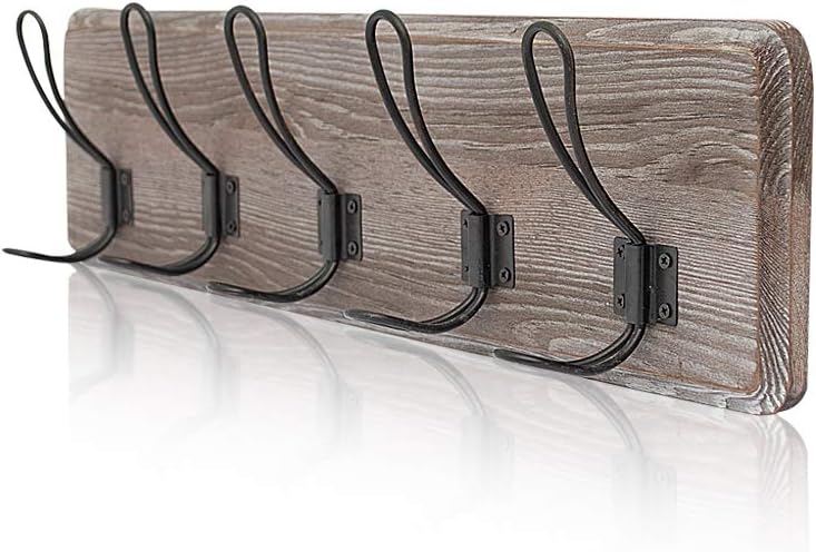 AZ L1 Life Concept Decorative Floating Mounted Wall Shelves with Hooks for Living Room Bathroom Kitchen Office and More, 24.5 Inch, Rustic Brown Pack of 2