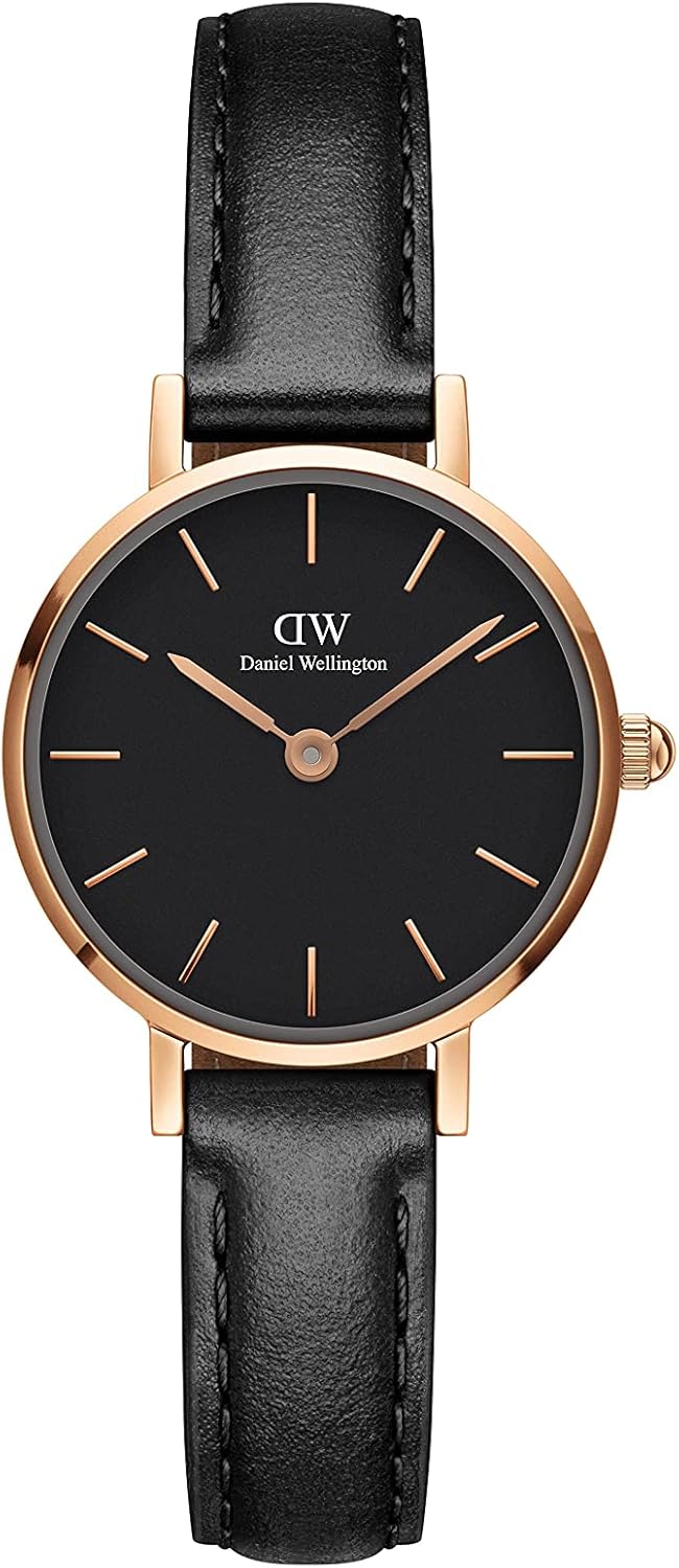 Daniel Wellington Petite Sheffield Watch, Black Italian Leather Band, 24mm