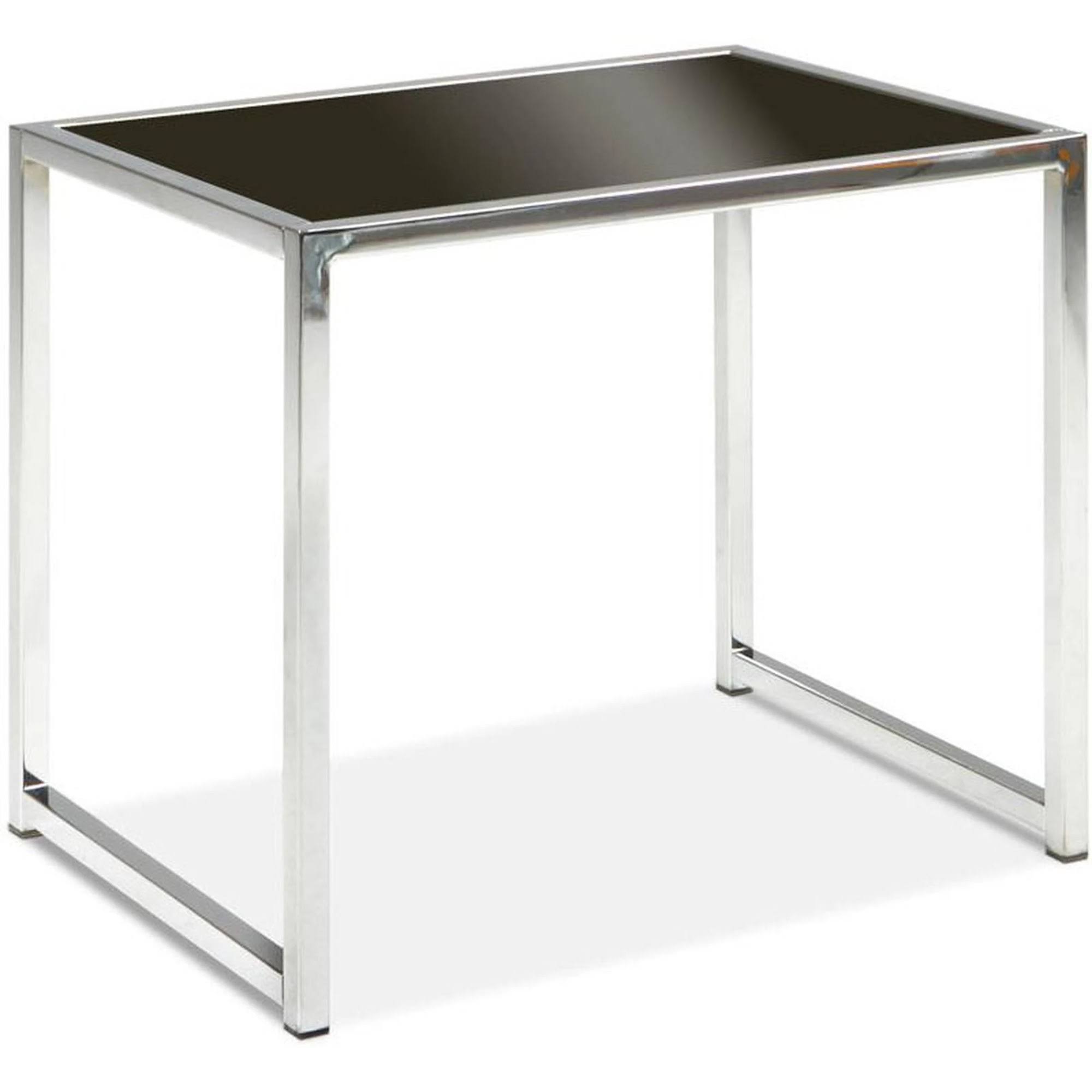 Avenue Six Yield End Table Chrome / Black Glass