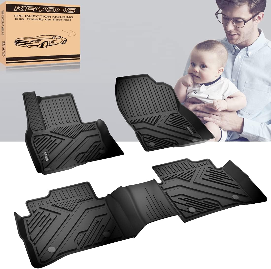 KEYOOG Compatible for 2017 2018 2019 2020 Mazda CX-5 ( Fits All Models ), Car Floor Mats Black TPE Special All-Weather Automotive Mat Interior Accessories Includes 1st and 2nd Row