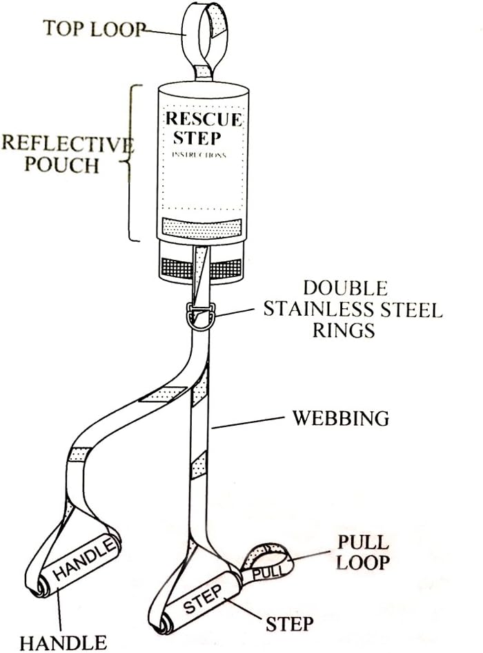 Rescue Steps for Kayaks - Compact Boarding Rope Ladder for Kayak (Yellow/Black) Pack of 2