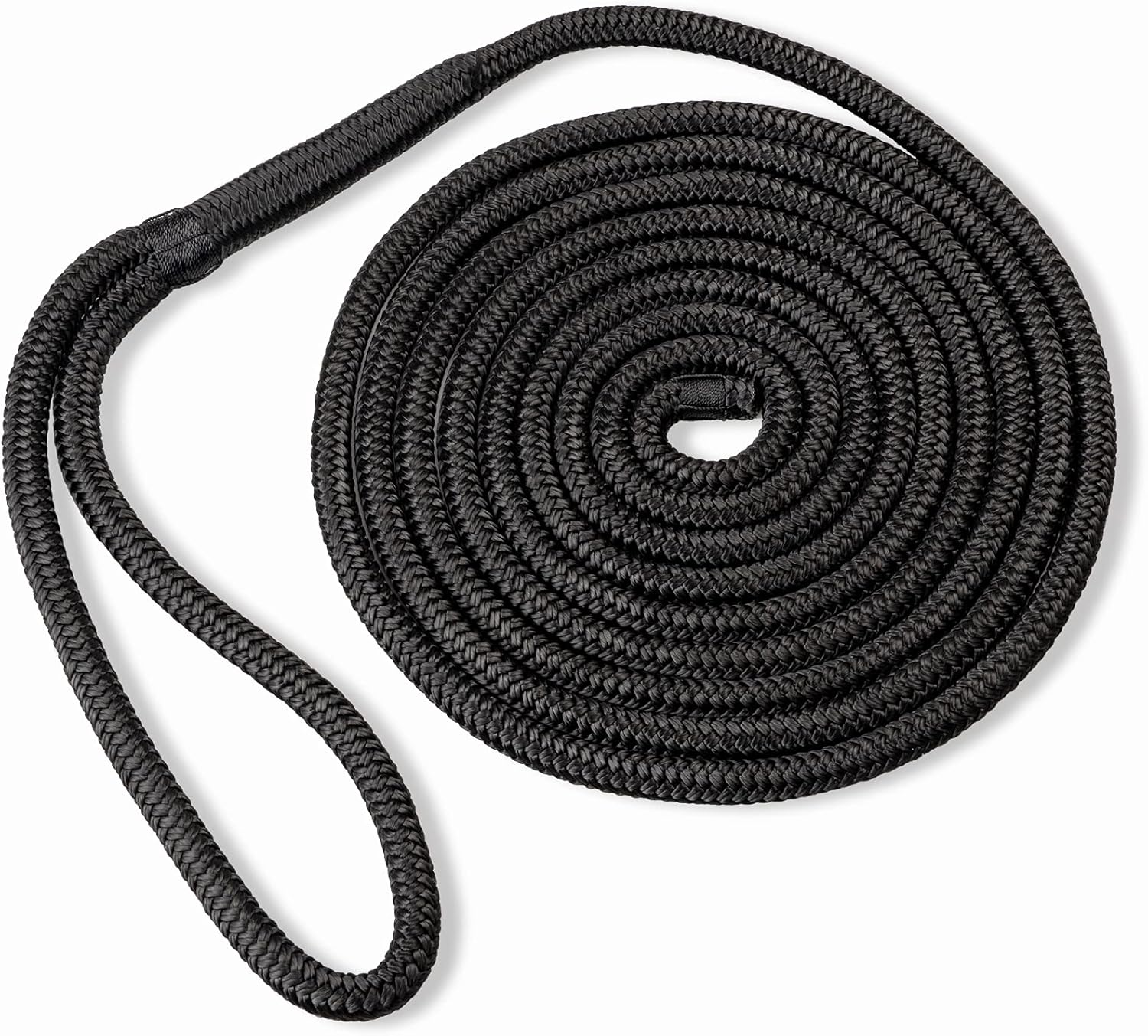 ACY Marine- Double Braided Nylon Dock Line - Boat Rope - Marine and Pontoon Accessories - Braided, Reinforced Boat Ropes and Ties for Docking - Stretch Resistant with 12&rdquo; Spliced Loop for Mooring