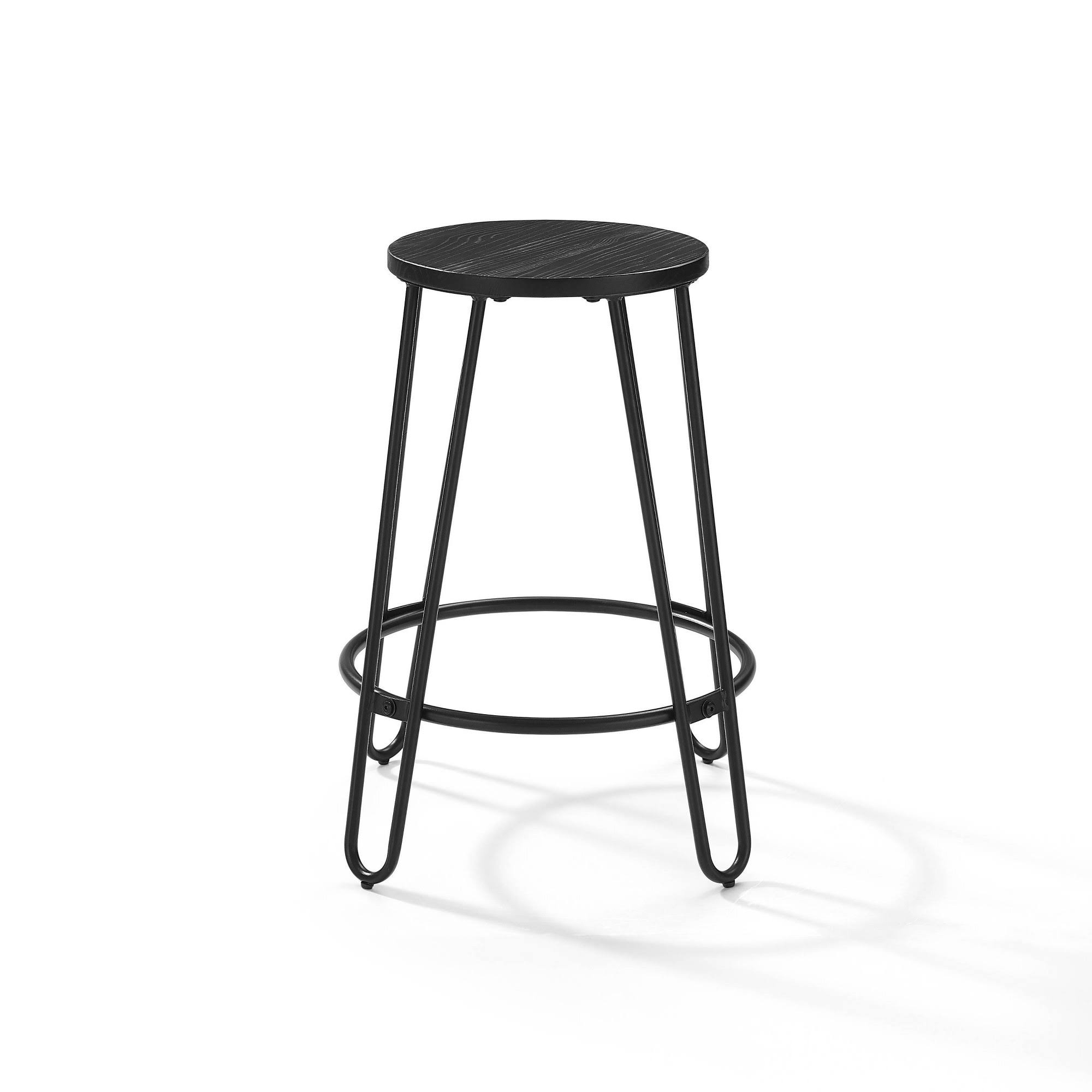 Crosley Ava 2 Piece Stool Set - Black