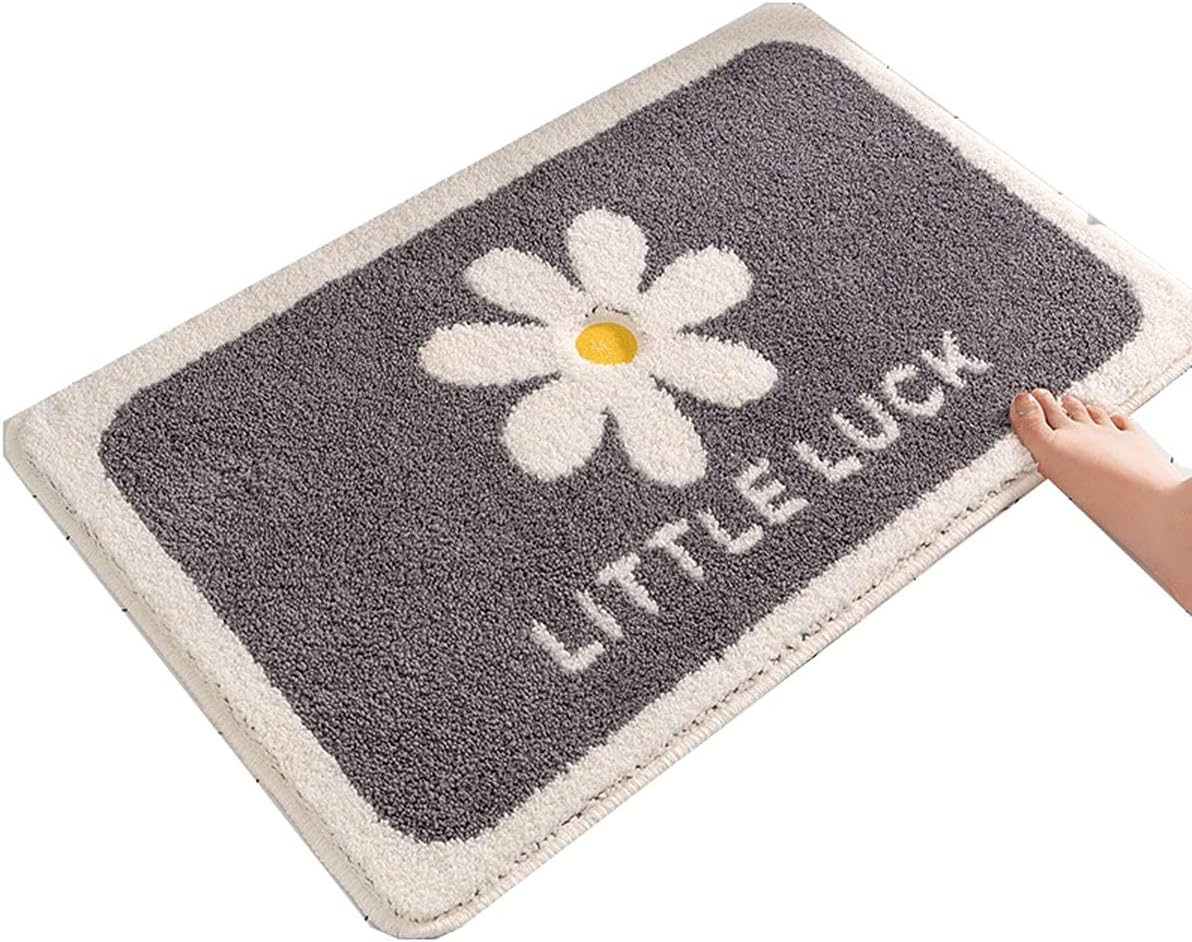 Snow from Cartoon Astronaut Pattern Thickened Bathroom Mat Bath Mat Non-Slip Absorbent Bathroom Carpet (Color : White, Size : 2) Pack of 2