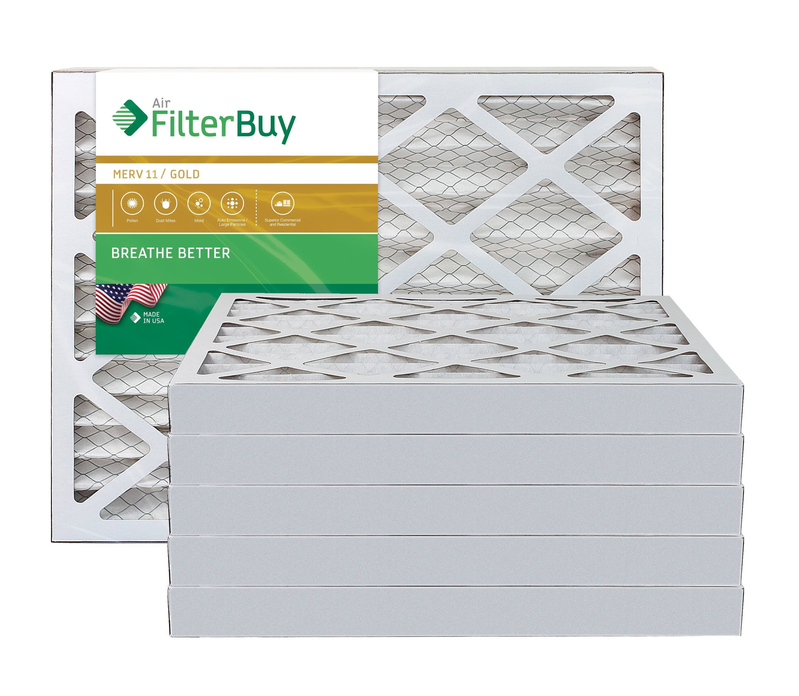 AFB Gold MERV 11 16x25x2 Pleated AC Furnace Air Filter. Pack of 6 Filters. 100% produced in The USA.