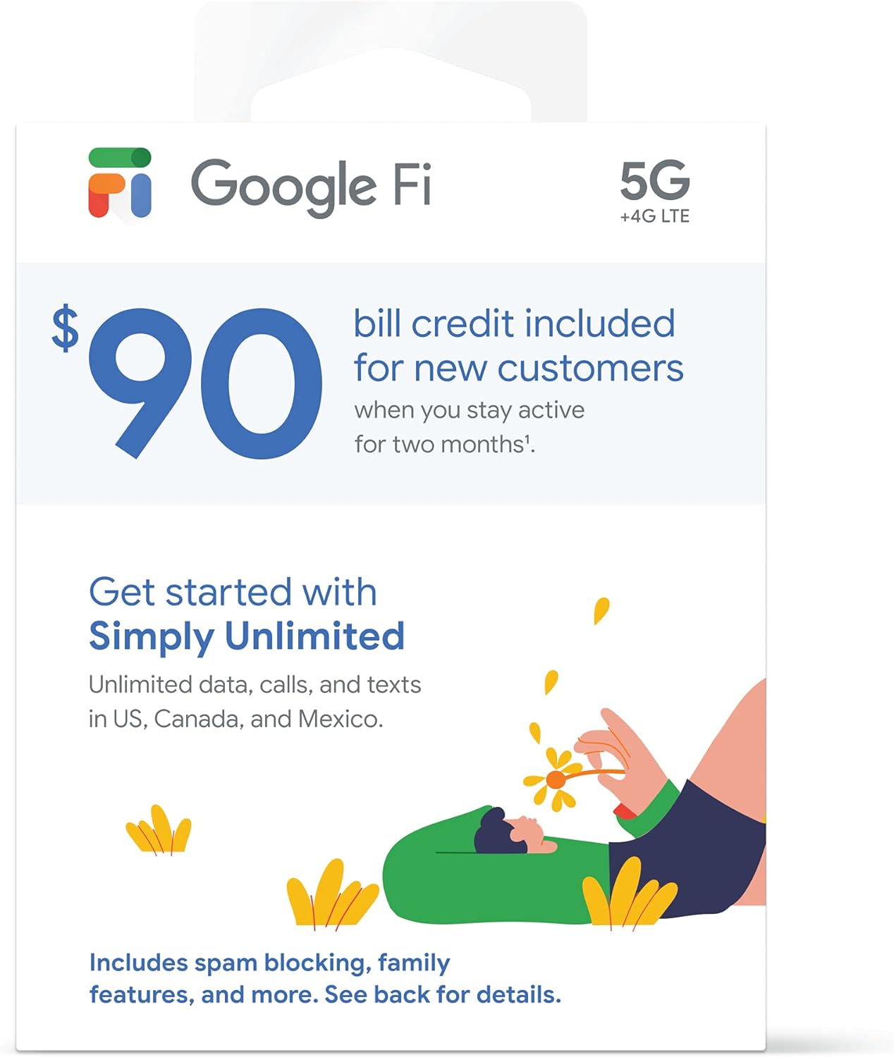 Google Fi Simply Unlimited SIM Card Kit Pack of 2